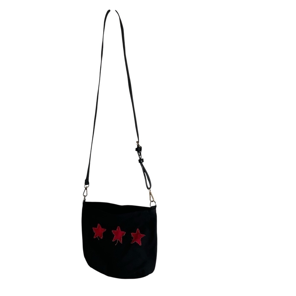 Black Crossbody Bag with Red Star